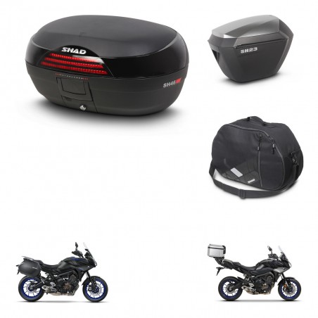 SHAD Maletas sh23 alu + soporte montaje baul SH46 accesorios 45 L KIT-463603