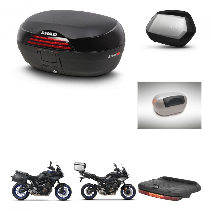 SHAD Maletas SH35 PREMIUM + soporte montaje baul SH46 accesorios 45 L KIT-463619