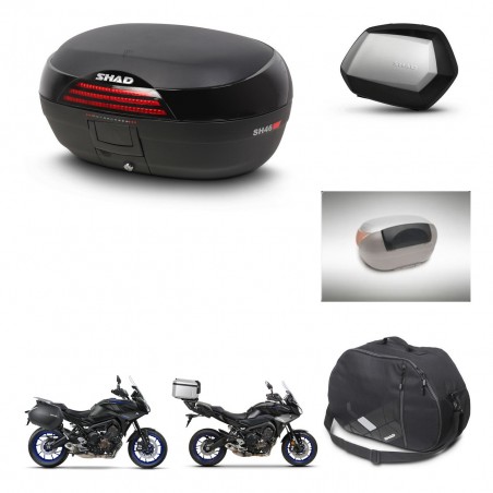 SHAD Maletas SH35 PREMIUM + soporte montaje baul SH46 accesorios 45 L KIT-463625