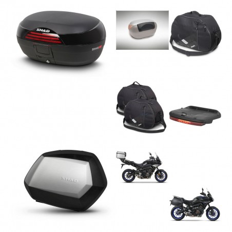 SHAD Maletas SH35 PREMIUM + soporte montaje baul SH46 accesorios 45 L KIT-463632