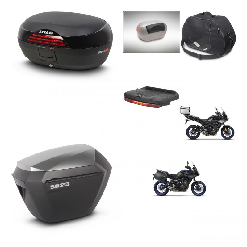 SHAD Maletas sh23 alu + soporte montaje baul SH46 accesorios 45 L KIT-463633