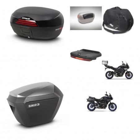 SHAD SH23 alu suitcases + mounting bracket SH46 trunk accessories 45 L KIT-463633