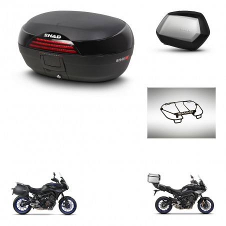 SHAD Maletas SH35 PREMIUM + soporte montaje baul SH46 accesorios 45 L KIT-463637