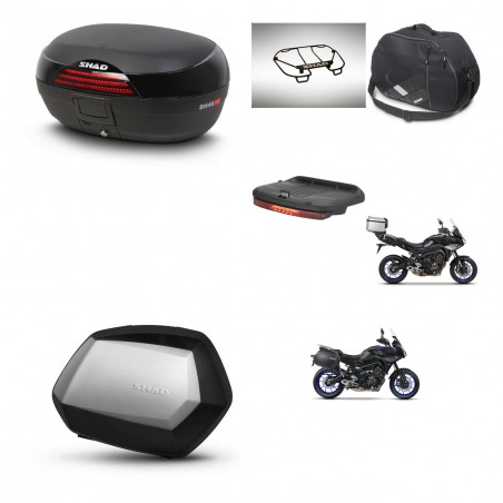 SHAD Maletas SH35 PREMIUM + soporte montaje baul SH46 accesorios 45 L KIT-463655