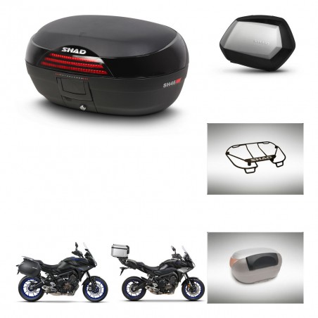 SHAD Maletas SH35 PREMIUM + soporte montaje baul SH46 accesorios 45 L KIT-463661