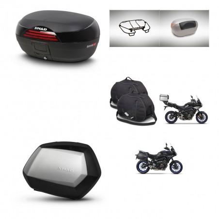 SHAD Maletas SH35 PREMIUM + soporte montaje baul SH46 accesorios 45 L KIT-463662