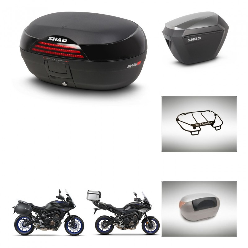 SHAD Maletas sh23 alu + soporte montaje baul SH46 accesorios 45 L KIT-463663
