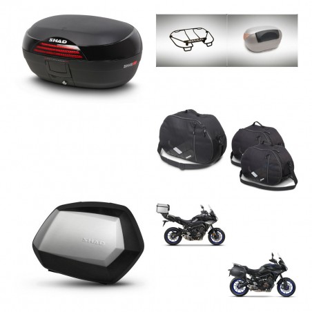 SHAD Maletas SH35 PREMIUM + soporte montaje baul SH46 accesorios 45 L KIT-463674
