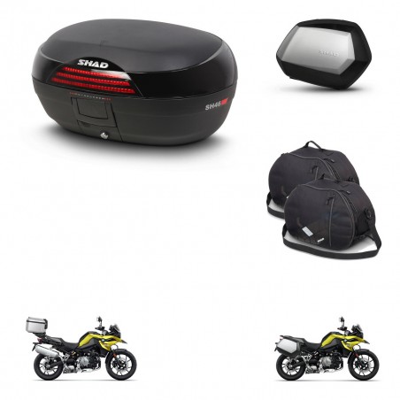 SHAD Maletas SH35 PREMIUM + soporte montaje baul SH46 accesorios 45 L KIT-463686