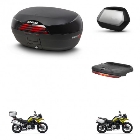 SHAD Maletas SH35 PREMIUM + soporte montaje baul SH46 accesorios 45 L KIT-463691