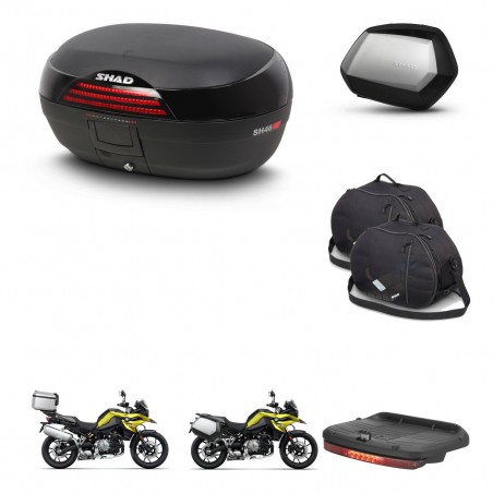 SHAD Maletas SH35 PREMIUM + soporte montaje baul SH46 accesorios 45 L KIT-463692