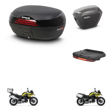 SHAD Maletas sh23 alu + soporte montaje baul SH46 accesorios 45 L KIT-463693