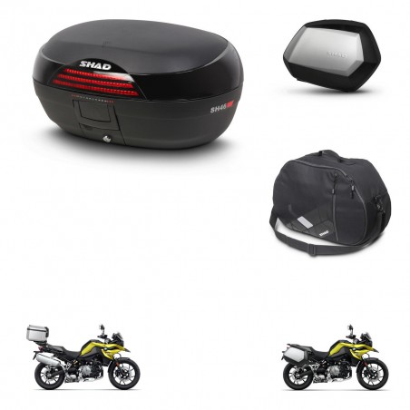 SHAD Maletas SH35 PREMIUM + soporte montaje baul SH46 accesorios 45 L KIT-463697