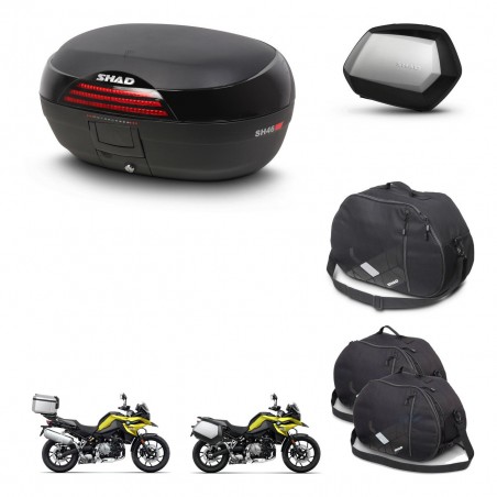 SHAD Maletas SH35 PREMIUM + soporte montaje baul SH46 accesorios 45 L KIT-463698