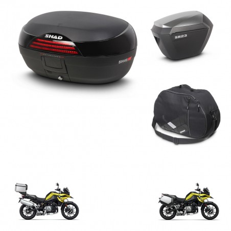 SHAD Maletas sh23 alu + soporte montaje baul SH46 accesorios 45 L KIT-463699