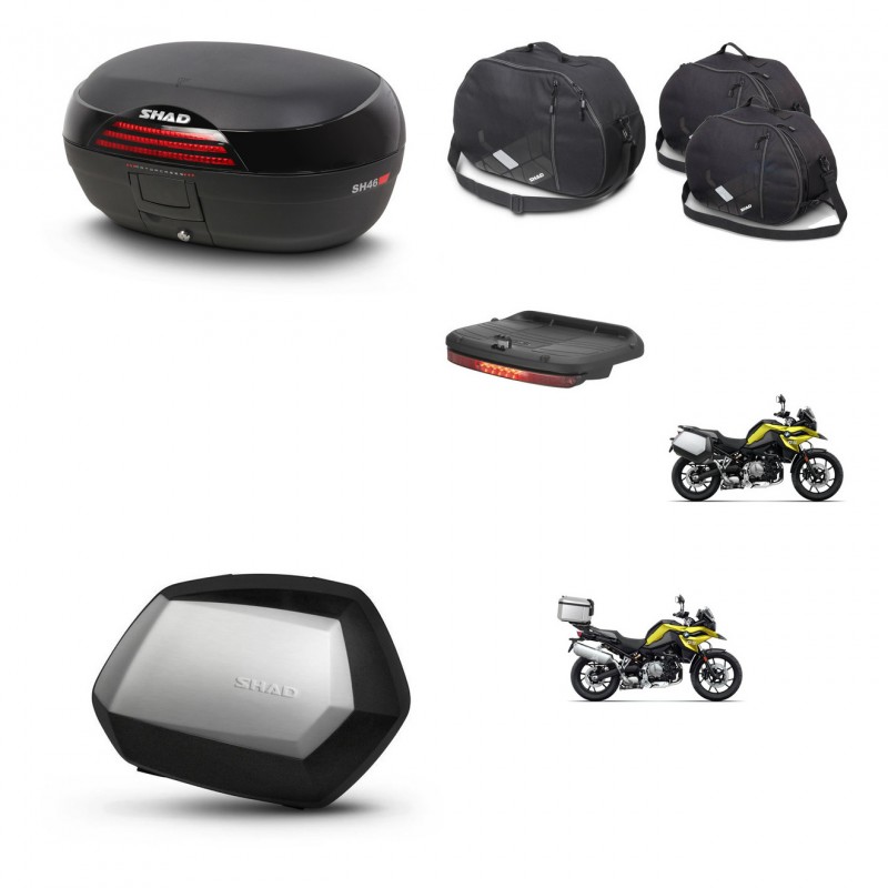 SHAD Maletas SH35 PREMIUM + soporte montaje baul SH46 accesorios 45 L KIT-463704