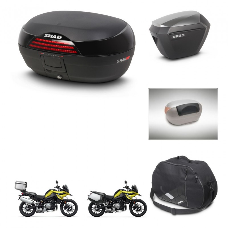 SHAD SH23 alu suitcases + mounting bracket SH46 trunk accessories 45 L KIT-463723