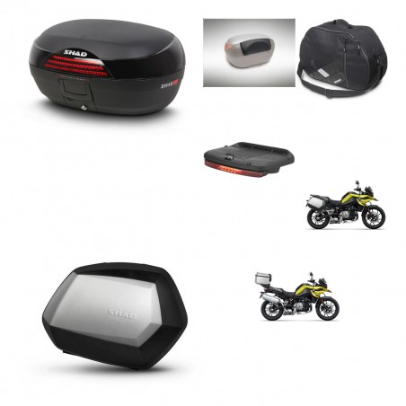 SHAD Maletas SH35 PREMIUM + soporte montaje baul SH46 accesorios 45 L KIT-463727