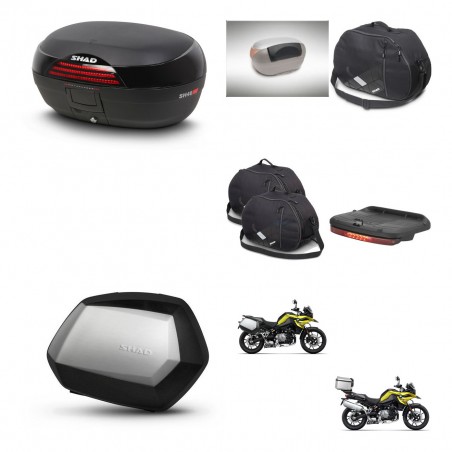 SHAD Maletas SH35 PREMIUM + soporte montaje baul SH46 accesorios 45 L KIT-463728