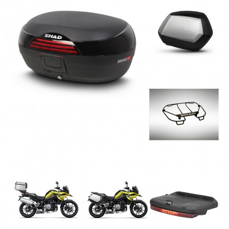SHAD Maletas SH35 PREMIUM + soporte montaje baul SH46 accesorios 45 L KIT-463739