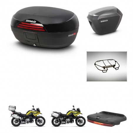 SHAD Maletas sh23 alu + soporte montaje baul SH46 accesorios 45 L KIT-463741