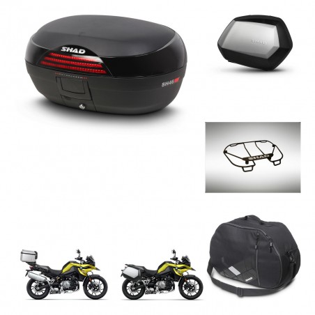 SHAD Maletas SH35 PREMIUM + soporte montaje baul SH46 accesorios 45 L KIT-463745