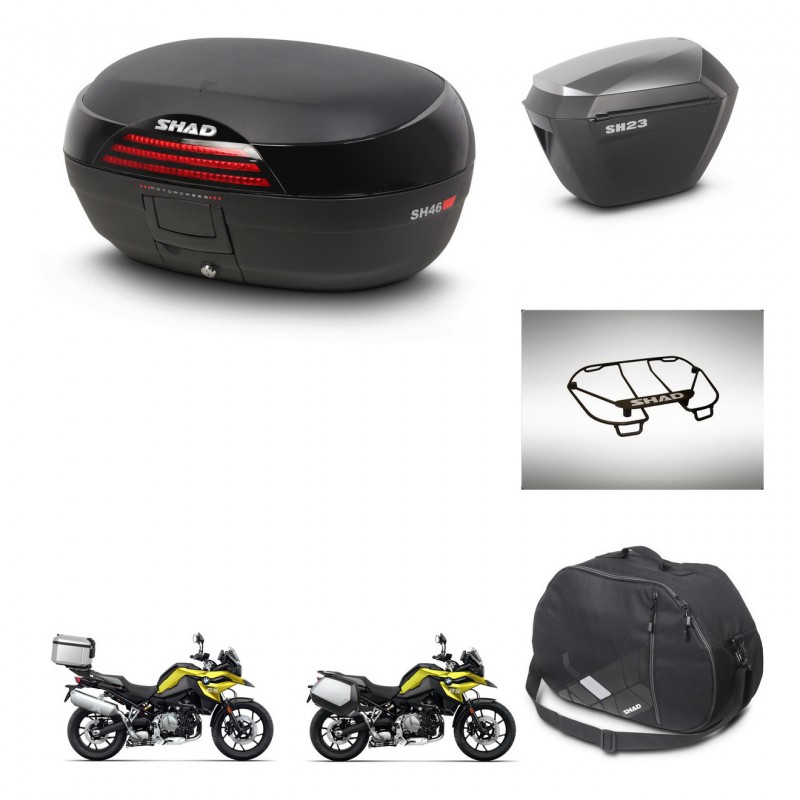 SHAD SH23 alu suitcases + mounting bracket SH46 trunk accessories 45 L KIT-463747