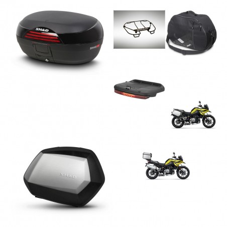 SHAD Maletas SH35 PREMIUM + soporte montaje baul SH46 accesorios 45 L KIT-463751