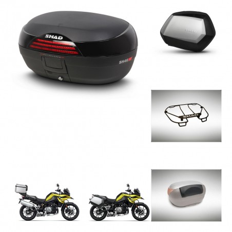 SHAD Maletas SH35 PREMIUM + soporte montaje baul SH46 accesorios 45 L KIT-463757