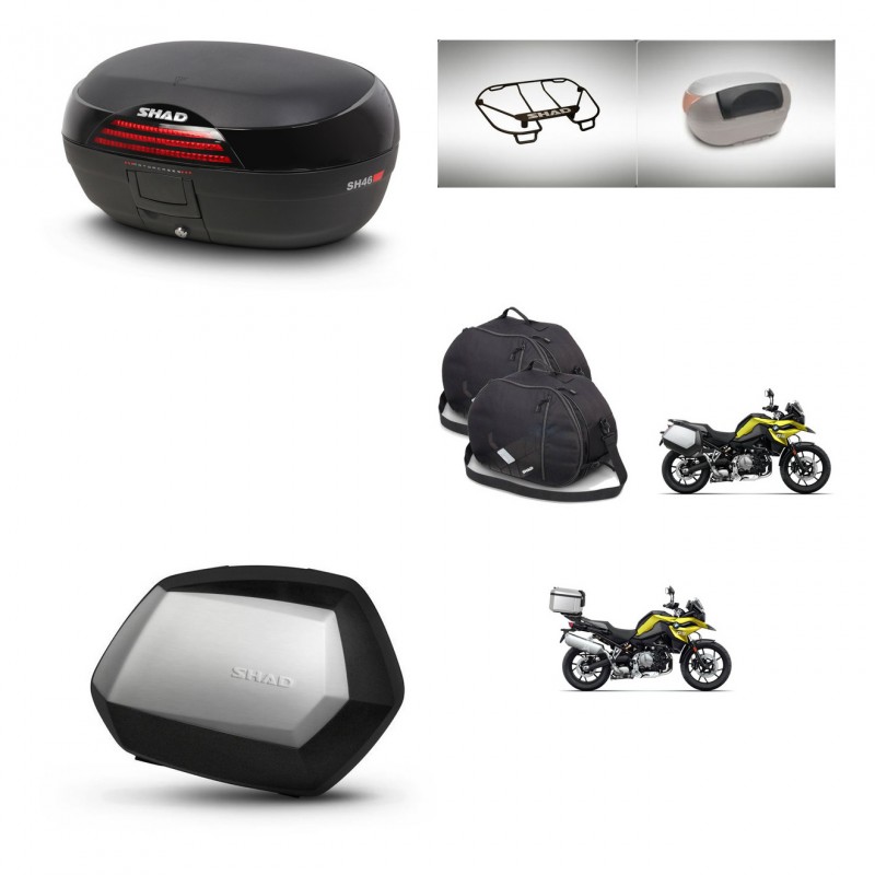 SHAD Maletas SH35 PREMIUM + soporte montaje baul SH46 accesorios 45 L KIT-463758