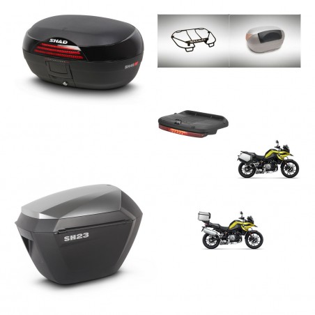 SHAD SH23 alu suitcases + mounting bracket SH46 trunk accessories 45 L KIT-463765