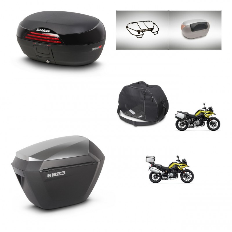SHAD SH23 alu suitcases + mounting bracket SH46 trunk accessories 45 L KIT-463771