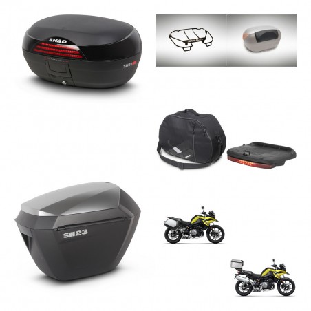 SHAD Maletas sh23 alu + soporte montaje baul SH46 accesorios 45 L KIT-463777