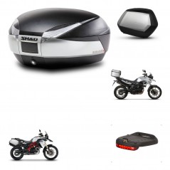 SHAD SH35 PREMIUM suitcases + mounting bracket SH48 trunk accessories TITANIUM KIT-463787