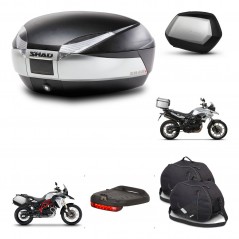 SHAD Maletas SH35 PREMIUM + soporte montaje baul SH48 accesorios TITANIUM KIT-463788