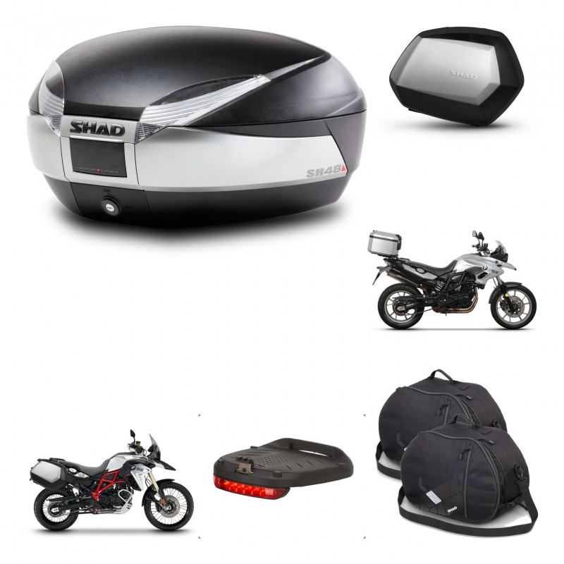 SHAD Maletas SH35 PREMIUM + soporte montaje baul SH48 accesorios TITANIUM KIT-463788
