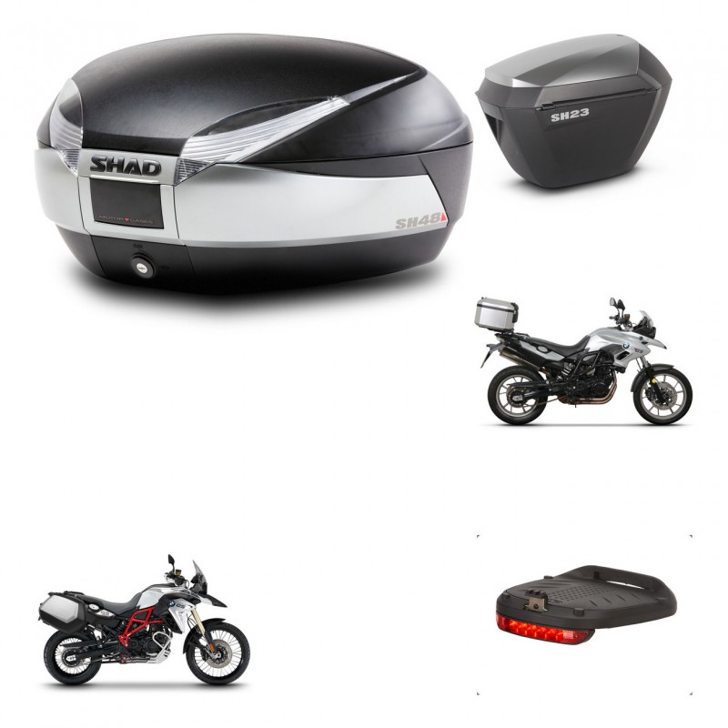 SHAD Maletas sh23 alu + soporte montaje baul SH48 accesorios TITANIUM PREMIUM KIT-463789