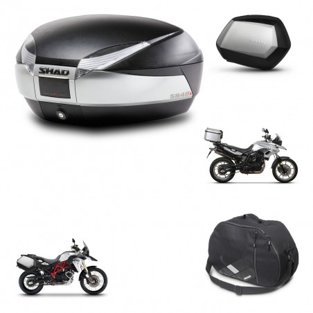 SHAD Maletas SH35 PREMIUM + soporte montaje baul SH48 accesorios TITANIUM KIT-463793