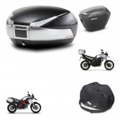 SHAD SH23 alu suitcases + mounting bracket SH48 trunk accessories TITANIUM PREMIUM KIT-463795