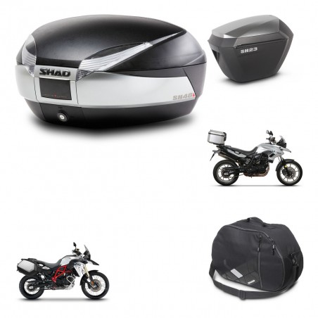 SHAD Maletas sh23 alu + soporte montaje baul SH48 accesorios TITANIUM PREMIUM KIT-463795