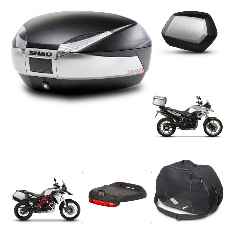 SHAD Maletas SH35 PREMIUM + soporte montaje baul SH48 accesorios TITANIUM KIT-463799
