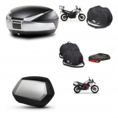 SHAD SH35 PREMIUM suitcases + mounting bracket SH48 trunk accessories TITANIUM KIT-463800