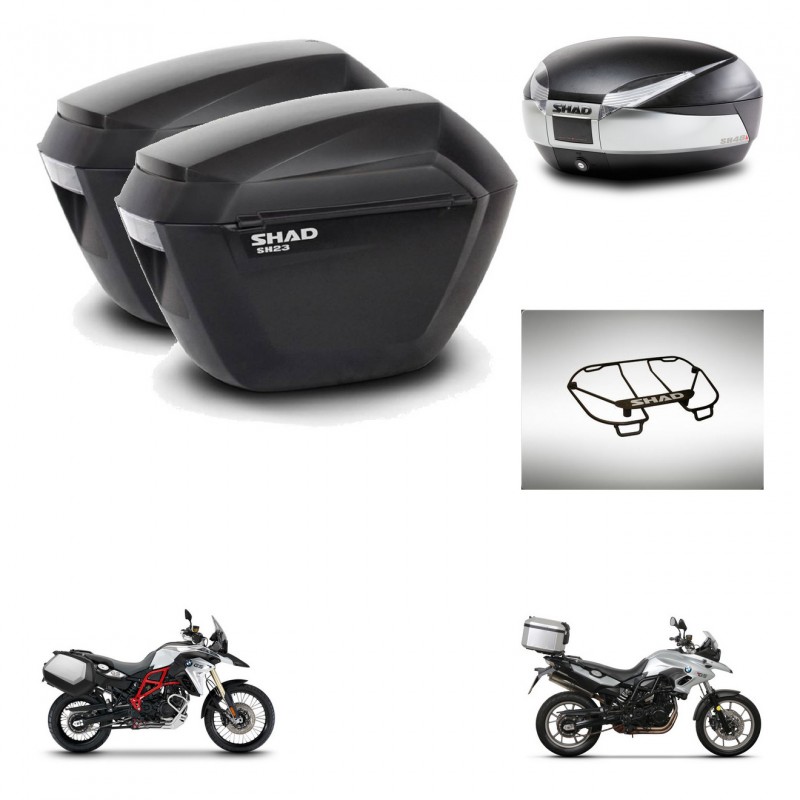 SHAD SH48 trunk + mounting bracket sh23 suitcases accessories TITANIUM PREMIUM KIT-463804