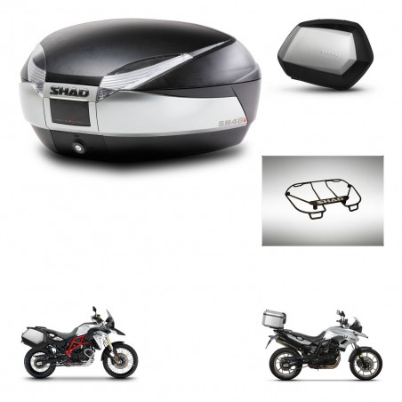 SHAD Maletas SH35 PREMIUM + soporte montaje baul SH48 accesorios TITANIUM KIT-463805
