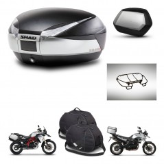 SHAD SH35 PREMIUM suitcases + mounting bracket SH48 trunk accessories TITANIUM KIT-463806
