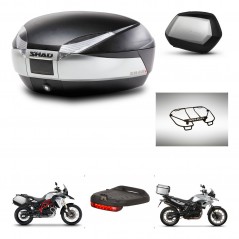 SHAD Maletas SH35 PREMIUM + soporte montaje baul SH48 accesorios TITANIUM KIT-463811