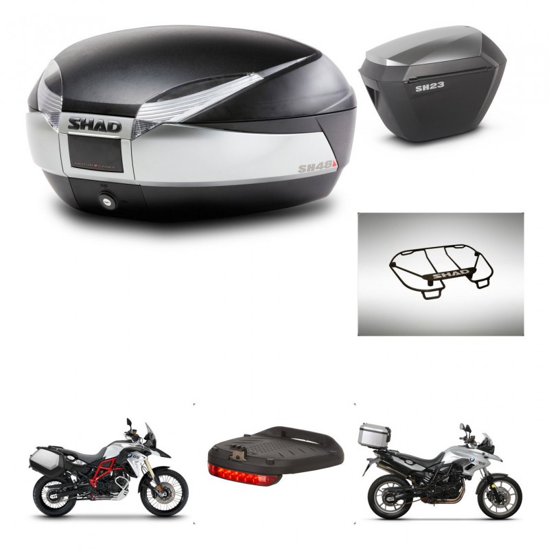 SHAD Maletas sh23 alu + soporte montaje baul SH48 accesorios TITANIUM PREMIUM KIT-463813