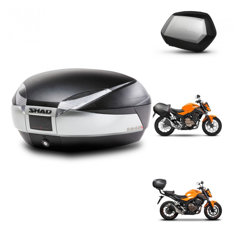 SHAD Maletas SH35 PREMIUM + soporte montaje baul SH48 TITANIUM KIT-463837