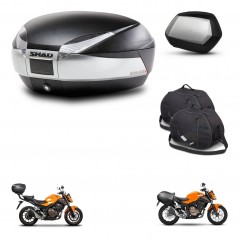 SHAD Maletas SH35 PREMIUM + soporte montaje baul SH48 accesorios TITANIUM KIT-463838