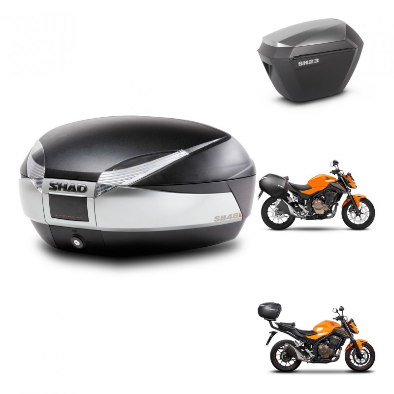 SHAD Maletas sh23 alu + soporte montaje baul SH48 TITANIUM PREMIUM KIT-463839